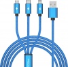 Фото товара Кабель USB2.0 AM -> Lightning/micro-USB/Type C Proda PD-B65th 1.2 м Blue (PD-B65th-BL)