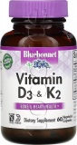 Фото Комплекс Bluebonnet Nutrition Витамин D3 и K2 60 вегетарианских капсул (BLB0654)