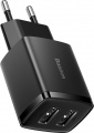 Фото Сетевое З/У Baseus Compact Charger 2U 10.5W Black (CCXJ010201)