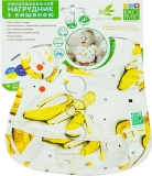 Фото Слюнявчик Эко-пупс с карманом Eсo Cotton Premium р. 21x30 Бананы (EPB-009)