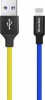 Фото товара Кабель USB -> Lightning ColorWay 1 м Blue/Yellow (CW-CBUL052-BLY)