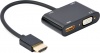 Фото товара Адаптер HDMI -> HDMI/VGA/3.5mm Cablexpert (A-HDMIM-HDMIFVGAF-01)