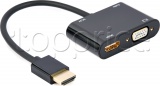 Фото Адаптер HDMI -> HDMI/VGA/3.5mm Cablexpert (A-HDMIM-HDMIFVGAF-01)