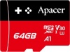 Фото товара Карта памяти micro SDXC 64GB Apacer UHS-I/U3 Class 10 (AP64GMCSX10U7-RAGC)
