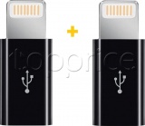 Фото Переходник micro-USB -> Lightning XoKo Black 2 шт. (XK-AC030-BK2)