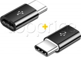 Фото Переходник micro-USB -> Type C XoKo Black 2 шт. (XK-AC014-BK2)