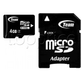 Фото Карта памяти micro SDHC 4GB Team Class 4, adapter (TUSDH4GCL403)