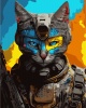 Фото товара Набор для творчества Santi Картина по номерам Воинственный кот (954460)