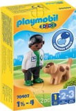 Фото Конструктор Playmobil 1.2.3 Ветеринар с собакой (70407)