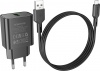 Фото товара Сетевое З/У Borofone BA72A Spring Black  + кабель micro-USB (BA72AMB)