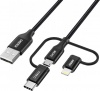 Фото товара Кабель USB -> Lightning/micro-USB/Type-C Choetech 1.2 м (IP0030-BK)
