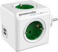 Фото Сетевой разветвитель Allocacoc Powercube 4 розетки, 2 USB Green (1202GN/DEOUPC)