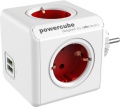 Фото Сетевой разветвитель Allocacoc Powercube 4 розетки, 2 USB Red (1202RD/DEOUPC)