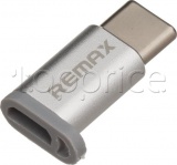 Фото Адаптер USB Type C -> micro-USB Remax Feliz Silver (6954851289791)