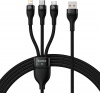 Фото товара Кабель USB -> Lightning/micro-USB/Type C Baseus Flash Series 2 3 in 1 66W 1.2 м Black (CASS040001)