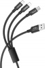Фото товара Кабель USB -> Lightning/microUSB/Type-C 3in1 Hoco X14 Times 1 м Black (6931474719157)
