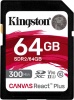Фото товара Карта памяти SDXC 64GB Kingston Canvas React Plus C10 UHS-II U3 (SDR2/64GB)
