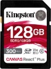 Фото товара Карта памяти SDXC 128GB Kingston Canvas React Plus C10 UHS-II U3 (SDR2/128GB)