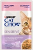Фото товара Корм для котов Cat Chow Sensitive с лососем и цукини в желе 85 г (8445290426574)