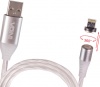 Фото товара Кабель USB -> micro-USB Voin Multicolor LED 2м Black 3A (VC-1602M RB)