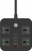 Фото товара Сетевой фильтр Voltronic 2 м 4 розетки 3 USB Black (ТВ-Т90-Black)