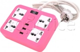 Фото Сетевой фильтр Voltronic 2 м 4 розетки 3 USB Pink (ТВ-Т15-Pink)