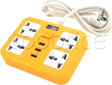 Фото Сетевой фильтр Voltronic 2 м 4 розетки 3 USB Yellow (ТВ-Т15-Yellow)