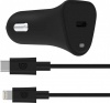 Фото товара Автомобильное З/У Griffin PowerJolt 18W USB-C PD + USB-C To Lightning Cable (GP-083-BLK)