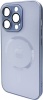 Фото товара Чехол для iPhone 14 Pro AG Glass Matt Frame MagSafe Sierra Blue (AGMattFrameMGiP14PSierraBlue)
