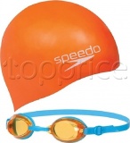 Фото Набор для плавания шапочка + очки Speedo Jet V2 Swim Set JU Orange (8-09302B996-1)