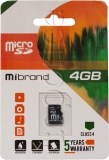 Фото Карта памяти micro SDHC 4GB Mibrand (MICDC4/4GB)