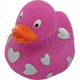 Фото Игрушка для ванны Funny Ducks Утка розовая в белых сердечках (L1938)