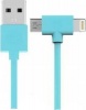 Фото товара Кабель USB -> Lightning/micro-USB WK Axe 1 м Blue (WDC-008)
