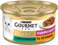 Фото Консервы для котов Gourmet Gold Двойное удовольствие с кроликом и печенью 85 г (7613031381081)