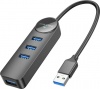 Фото товара Концентратор USB Borofone DH5 Erudite 4-in-1 4xUSB3.0 Black (6941991104190)