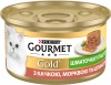 Фото товара Консервы для котов Gourmet Gold с уткой, морковью и шпинатом кусочки в паштете 85 г (7613033728778)
