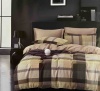 Фото товара Комплект постельного белья ШЕМ Royal Satin евро Клетка коричнево-желтая 220х200 см