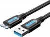 Фото товара Кабель USB -> micro-USB Vention 1.5 м Black (COPBG)
