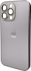Фото товара Чехол для iPhone 15 Pro AG Glass Matt Frame Color Logo Titanium Grey (AGMattFrameiP15PGrey)
