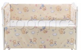 Фото Защита для кроватки Qvatro Gold ZG-02 бежевая, мишка, пчелка, звезда