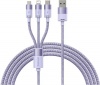Фото товара Кабель USB -> Lightning/micro-USB/Type C Baseus StarSpeed 3.5A 1.2 м Purple (CAXS000005)