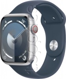 Фото Смарт-часы Apple Watch Series 9 45mm GPS+Cell. Silver Aluminium/Storm Blue Sport Band S/M (MRMG3)