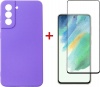 Фото товара Чехол + стекло для Samsung Galaxy S21 FE Dengos Kit Purple (DG-KM-40)