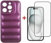 Фото товара Чехол + стекло для iPhone 15 Pro Dengos Purple (DG-KM-81)