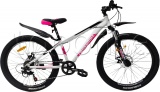 Фото Велосипед CrossBike Dragster 2024 Susp White/Pink 24" рама - 11" (24CJPr-005048)