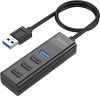 Фото товара Концентратор USB Hoco HB25 Easy Mix 4-in-1 Black (6931474762412)