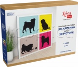 Фото Набор для творчества Rosa Talent 3D-Картина 4 Dogs (4823098528890)