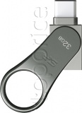Фото USB Type-C флеш накопитель 32GB Silicon Power Mobile C80 Silver (SP032GBUC3C80V1S)