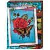 Фото товара Вышивка лентами и бисером Danko Toys Картина Бабочка на розе (БВ-01Р-06)