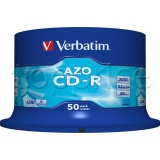 Фото CD-R Verbatim AZO Crystal 700Mb 52x (50 Pack Cakebox) (43343)